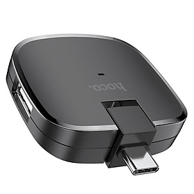 Mua Đầu đọc OTG TypeC ra 3 cổng USB Hoco HB11 - hỗ trợ nhận 3 thiết bị cùng lúc (đen) Hàng Nhập Khẩu