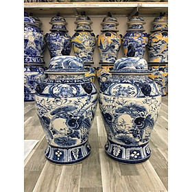 Mua Đôi chóe gốm Gia Hưng Bát Tràng vẽ cảnh sen cá