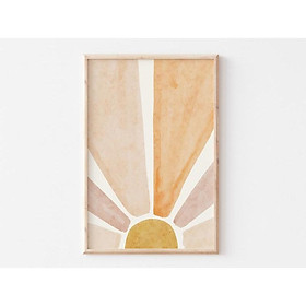 Tranh treo tường | Tranh màu nước - Watercolor Abstract sun, minimalist, nursery decor 2