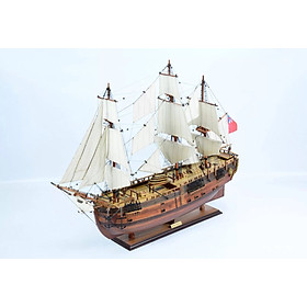 Mô hình thuyền buồm gỗ HMS Endeavour dài 90cm gỗ tự nhiên, lắp ráp sẵn, hàng xuất khẩu