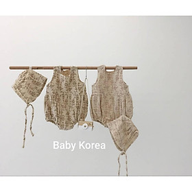 Set Jumpsuit hè kèm mũ Bonet hoa Lavender
