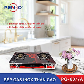 Bếp gas đôi mặt kính Pengo PG- 8077A( hàng chính hãng)