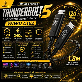 Mua Dây cáp THUNDERBOLT 5 PD 240W WIWU C102 USB-C TO USB-C 1.8M | 120Gbps Bandwidth Boost | 8K/16K 60Hz | Chip E-Marker cho Macbook / iPhone / iPad / Laptop - Hàng nhập khẩu
