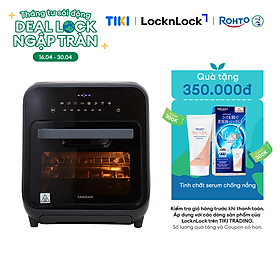 Lò nướng chân không kết hợp chức năng hấp Lock&Lock EJF693GRY Steam Air Fryer Oven (12.5 Lít) - Hàng chính hãng