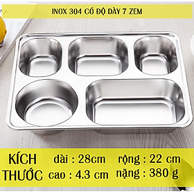 Mua Khay Cơm Inox 5 Ngăn 28x22cm