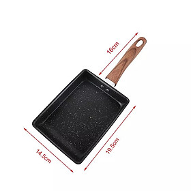 Chảo vuông 15x20 cm đáy từ / Induction cao cấp Hàn Quốc, chống dính vân đá an toàn cho sức khỏe, dùng được tất cả các loại bếp – Hàng chính hãng