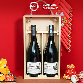 Combo 2 chai Rượu Vang Đỏ Cape Barren Flying Geese Shiraz Cabernet 750ml 14.5% Úc (Hộp gỗ thông đôi) HÀNG CHÍNH HÃNG