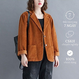 Áo khoác blazer nữ nhung tăm form rộng hàn quốc thời trang trẻ trung phong cách công sở ARCTIC HUNTER