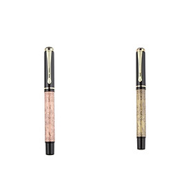 2Pcs Copper&Bronze Animal Pattern Hi-Q Medium Nib Fountain Pen Gift Business