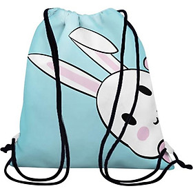 Balo rút in hình Thỏ trắng núp một bên BDCT292