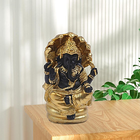 Elephant God Statue Hindu Buddha Figurine for Office Bedside Tables Tabletop
