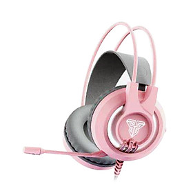 Tai nghe Gaming chụp tai có dây màu hồng dễ thương Fantech HG20 CHIEF II, led nền, có mic, jack cắm 3.5mm - Hàng chính hãng
