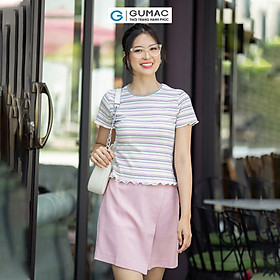 Áo thun nữ kẻ sọc ngang cuốn biên trẻ trung năng động thời trang GUMAC ATD07069