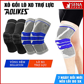 BÓ GỐI TRỢ LỰC BẢO VỆ ĐẦU GỐI TẬP GYM Chính hãng Aolikes A7721 với vòng đệm Silicon