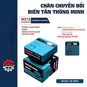 Mua Chân Đế Chuyển Đổi Biến Tần Thông Minh - chuyển đổi điện áp 21V lên 220V - Chân pin phổ thông 4cm