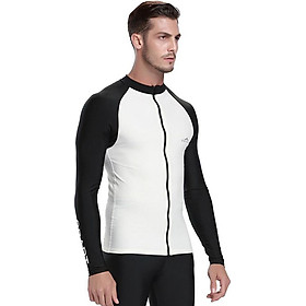 Men's Long-Sleeved Rashguard Top Split Swimsuit Zipper Spandex Surfing Floats Snorkeling Clothing