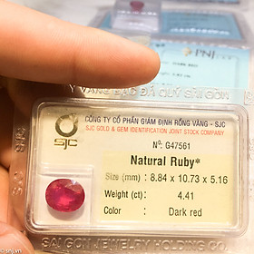 Viên ruby oval mài giác 4.41ct 47561