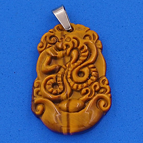 Mặt dây chuyền tuổi Tỵ đá mắt hổ 3.6cm - Mặt size nhỏ