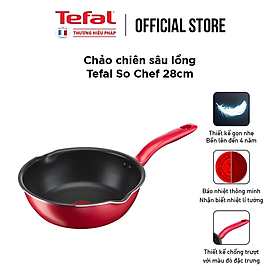 Chảo tefal lòng sâu chống dính - so chef g1358696 - hàng chính hãng