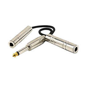 1/4'' 6.35mm Mono Plug / Male to Dual 1/4'' 6.35mm Jack /Female Splitter Adapter Cable Converter 0.2m