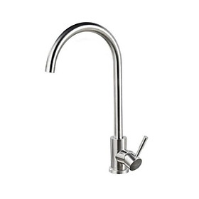 Vòi bếp nóng lạnh Inox 304 không chì tặng kèm 2 dây nóng lạnh