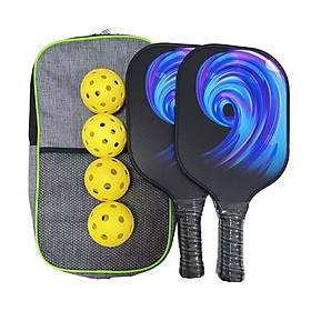 Set of 2 Professional Pickleball Paddles 4Pcs Pickleball Balls and Carry Bag