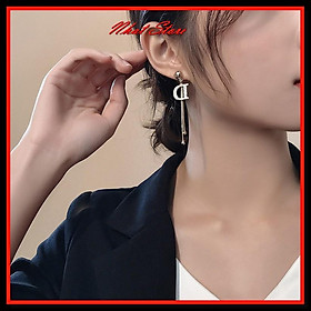 Bông tai nữ chữ D thả dài, khuyên tai nhatstore - Bông tai giá rẻ BT05