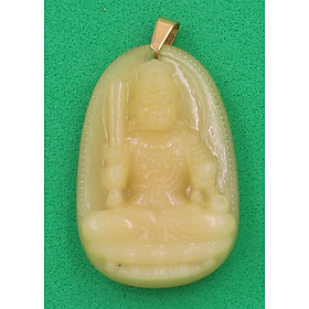 Hình ảnh Mặt dây chuyền Phật Bất Động Minh Vương thạch anh vàng 4.3cm MTVO1 - phật bản mệnh tuổi Dậu