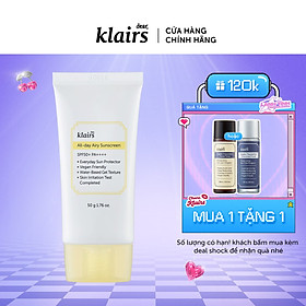 Dear,Klairs Kem chống nắng All-day Airy Sunscreen SPF50+ PA++++ 50g