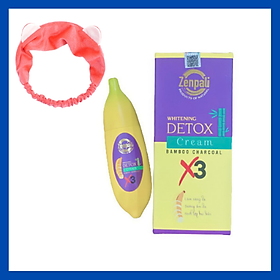 Chuối cấy trắng, thải chì tại nhà - WHITENING DETOX ZENPALI CREAM, Tặng Kèm Băng Đô Thời Trang