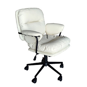 Mua Ghế xoay học sinh nệm PVC màu trắng CE1028-P Nội thất Capta Ghế học sinh học bài tại nhà dành cho bé gái nệm pvc dày màu trắng chân thép sơn màu đen tại HCM