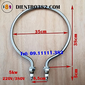 Điện trở vòng tròn đun nước, may so nhiệt cho nồi hấp và nồi tráng bánh inox304 công suất 5kw