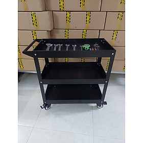 Mua Xe đẩy đồ nghề  dụng cụ 3 tầng sơn tĩnh điện  bánh xe xoay 360 độ có khóa