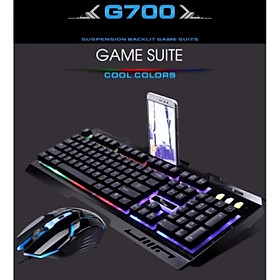Mua Bộ phím chuột giả cơ G700  đèn led  chống nước  mặt kim loại -combog700