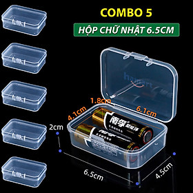 Mua COMBO 5 Hộp Nhựa Mini Có Nắp Trong Suốt Khoá Kín Đựng Trang Sức Linh Kiện Ốc Vít Vật Dụng Nhỏ Tiện Lợi