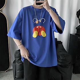 4 color【M-5XL】Fashion Short sleeve T-shirt Men Printed Pattern Cartoons student couple short T-shirt unisex T-shirt Summer new style Oversize