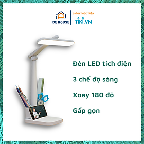 Đèn Bàn Học LED USB Di Động Cao Cấp Gập 3 Góc – Đèn Bàn Làm Việc Tích Điện Chống Cận 03 Chế Độ Ánh Sáng Vàng Bảo Vệ Mắt