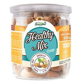 Hộp 5 loại hạt óc chó, hạnh nhân, macca, hạt điều, nho Healthy Mix Your Super Food 240g DE-MIX240