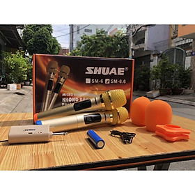 Mua Bộ 2 micro không dây Shuae SM6.6-hát karaoke gia đình  làm MC tiệc tùng  hội nghị  khả năng hút âm tốt