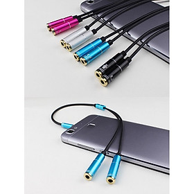Mua Cáp chia audio 1 cổng tai nghe 1 cổng mic đầu 3.5mm (màu ngẫu nhiên) - Hàng nhập khẩu