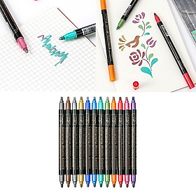12pcs Paint Pen Markers For Rock Painting Black Paper Gift Card Scrapbooking