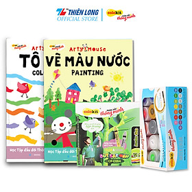 Combo Thực Hành Vẽ Theo Mẫu Màu Nước Cho Bé Arty Mouse Thiên Long Colokit