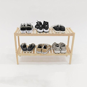 KỆ ĐỰNG GIÀY GỖ 2 TẦNG HÀN QUỐC MÀU GỖ TỰ NHIÊN - BENCH 2F NATURAL SIZE M