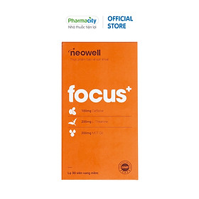 Viên uống tăng cường tập trung, tỉnh táo và bổ sung năng lượng NeoWell Focus+