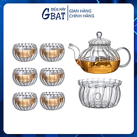 Mua Bộ Ấm Pha Trà Thủy Tinh 6 Chén Chịu Nhiệt Có Lõi Lọc - PH668