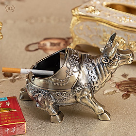 Mua Gạt tàn hợp kim hình con trâu hoa văn cổ
