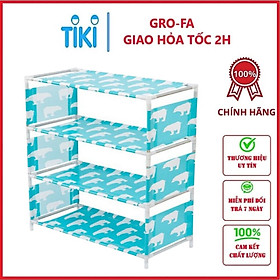 Mua Kệ Giày Dép 4 Tầng Khung Inox Chắc Chắn - Hàng chính hãng ( Hoa văn giao ngẫu nhiên)