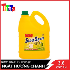 Nước Rửa Chén Siêu Sạch Ngát Hương Chanh 3.6Kg Can