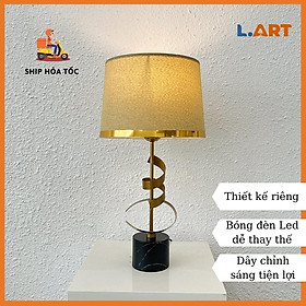 Mua Đèn để bàn cao cấp đèn ngủ kim loại đế đen mạ sơn vàng chống rỉ DBK005