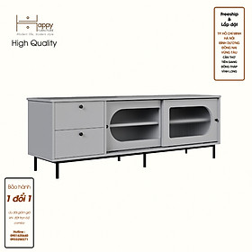 [Happy Home Furniture] SISEEL, Kệ TV 2 cánh lùa 2 ngăn kéo - chân sắt, 160cm x 40cm x 53cm ( DxRxC), KTV_053